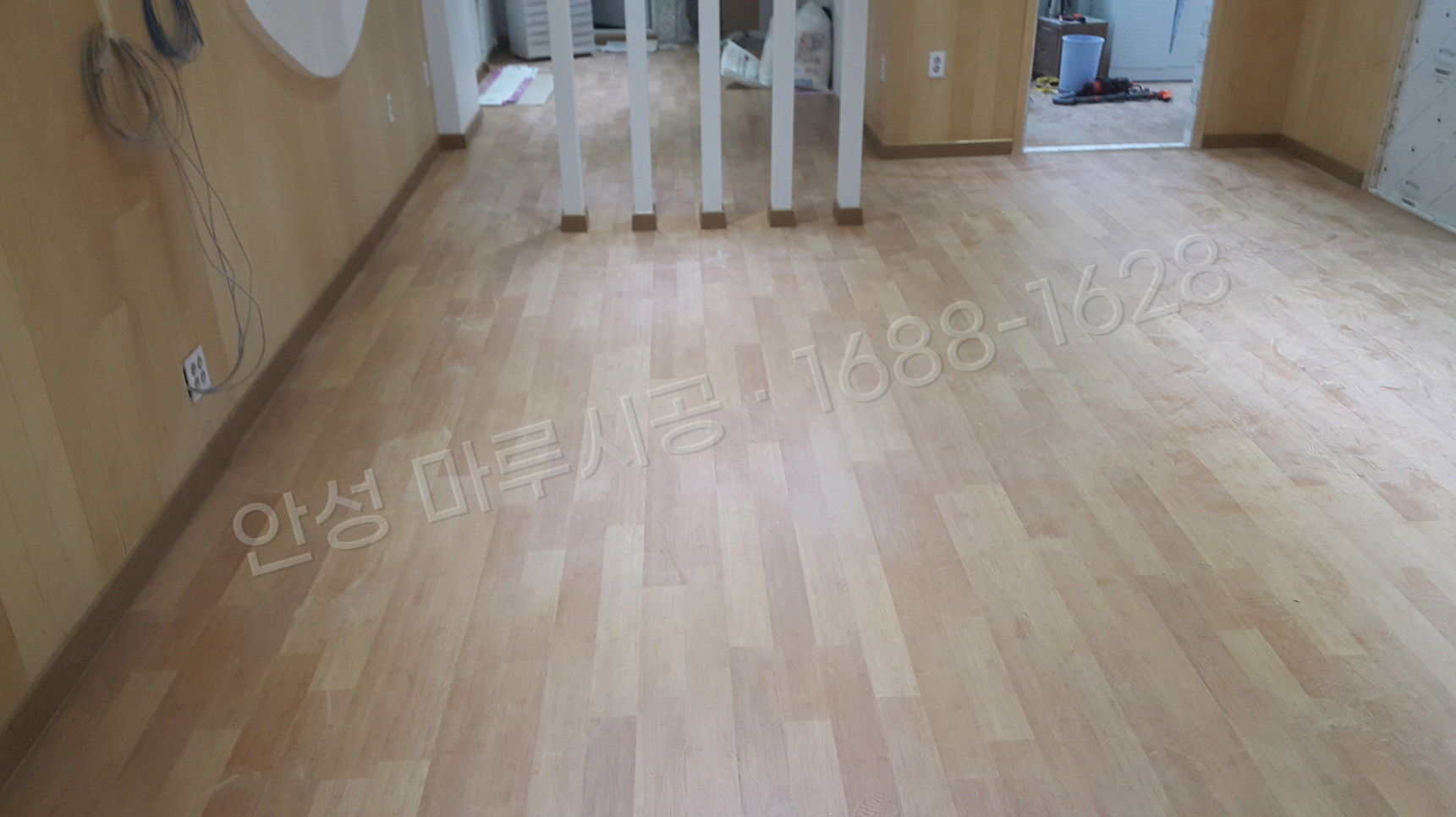 안성 금산동 바닥공사 마루시공업체 강화마루 한솔 락 대나무 시공 후